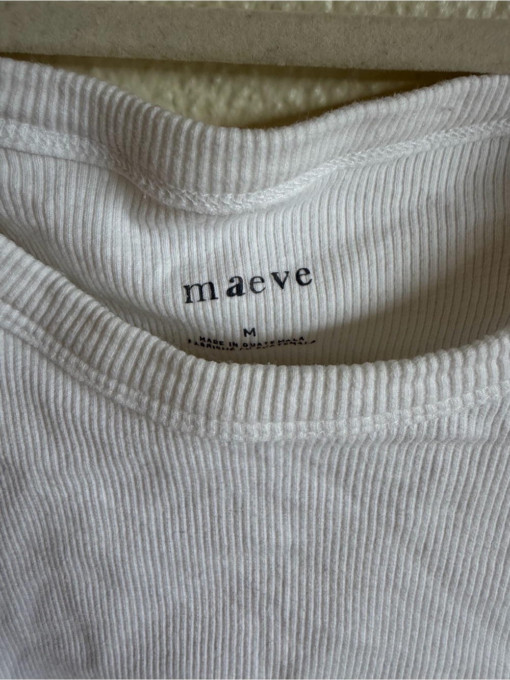 Maeve White Ribbed Tank Top - Picture 2 of 3